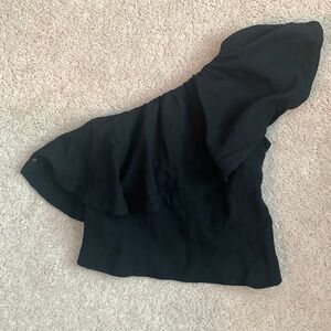 Cuyana cropped flounce top